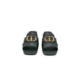 Dior Black Calfskin Montaigne 30 Heeled Slides 8