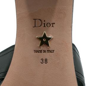 Dior Black Calfskin Montaigne 30 Heeled Slides 6