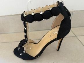 Alaia Black Suede T-Strap Bombe Sandals 8