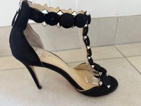 Alaia Black Suede T-Strap Bombe Sandals 7