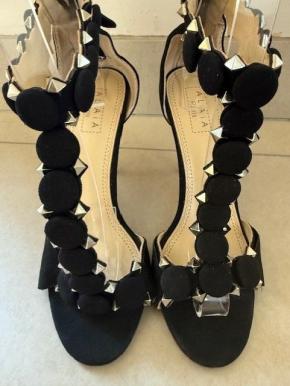 Alaia Black Suede T-Strap Bombe Sandals 4