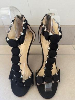 Alaia Black Suede T-Strap Bombe Sandals 3