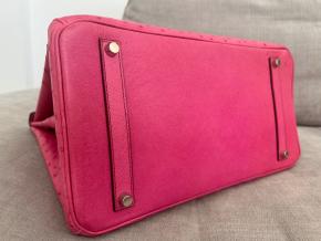 Hermes Rare Fuschia Pink Ostrich Birkin 35 10