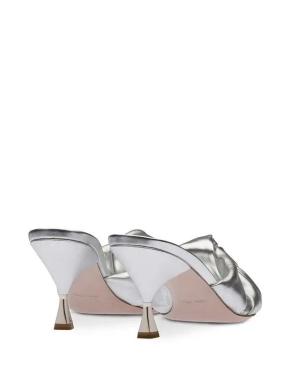 Miu Miu Silver Calf Leather Sandals 11