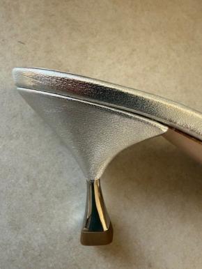 Miu Miu Silver Calf Leather Sandals 3