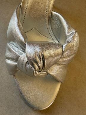 Miu Miu Silver Calf Leather Sandals 5
