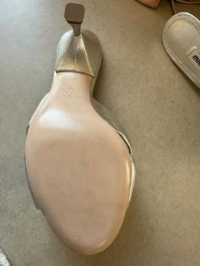 Miu Miu Silver Calf Leather Sandals 9