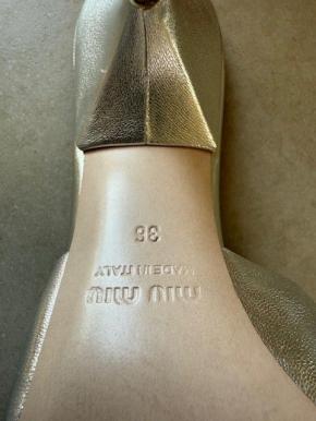 Miu Miu Silver Calf Leather Sandals 7