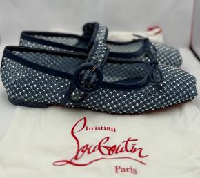 Louboutin Blak Mamastrapitina embellished mesh ballet flats 2