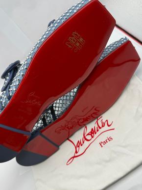 Louboutin Blak Mamastrapitina embellished mesh ballet flats 3