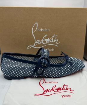 Louboutin Blak Mamastrapitina embellished mesh ballet flats 5