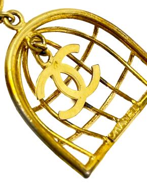 Chanel Vintage Gold Metal Birdcage Earrings 3
