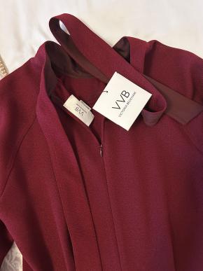 Victoria Victoria Beckham Burgundy Long Sleeved Dress 4
