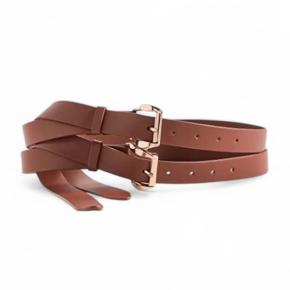 Zimmermann Double Buckle Tan Leather Belt 2