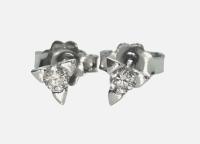 Bespoke White Gold Solitaire Earrings 3