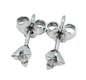 Bespoke White Gold Solitaire Earrings 2