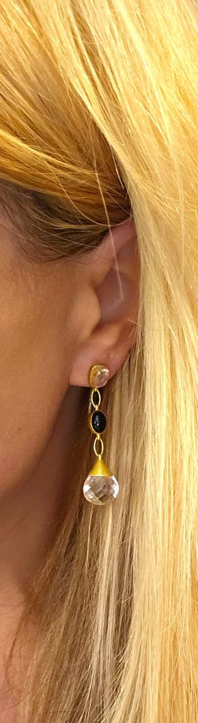 Pippa Small Onyx And Rock Crystal Earrings 6