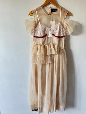 Simone Rocha Beige Mesh Midi Dress 8