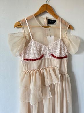 Simone Rocha Beige Mesh Midi Dress 11