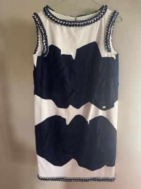 Chanel Navy And White Chain Detail Dress 4