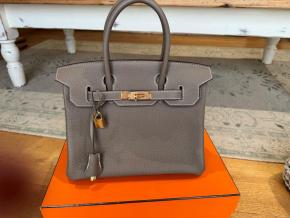 Hermes Etoupe Togo Birkin 30 With Receipt 18