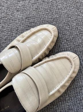 The Rpw Off White Eel Leather Loafers 3