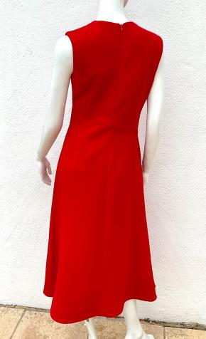 Emilia Wickstead Red Wool Crepe Midi Dress 4
