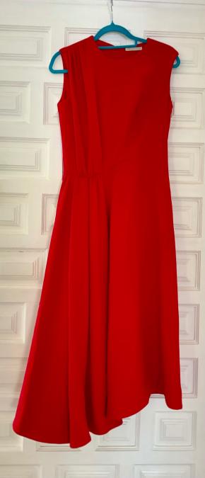 Emilia Wickstead Red Wool Crepe Midi Dress 5