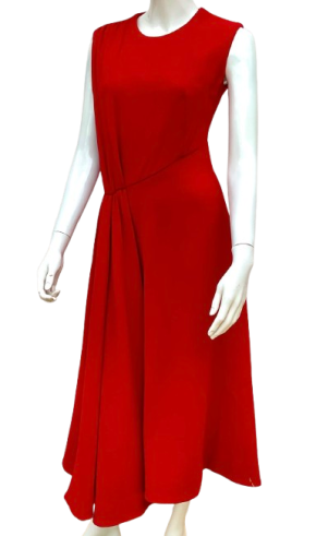 Emilia Wickstead Red Wool Crepe Midi Dress 2