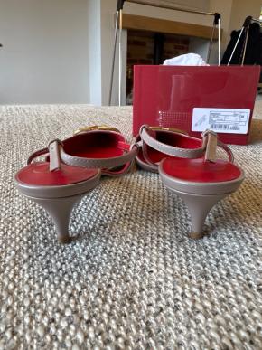 Valentino Beige Kitten Heel Sling Back Pumps 4