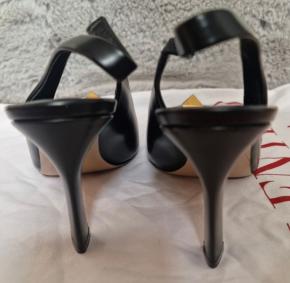 Valentino Black Leather Roman Stud Sandals 5