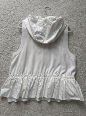 Louis Vuitton Cream Sleeveless Hooded Bi-Fabric Knit Jacket 3