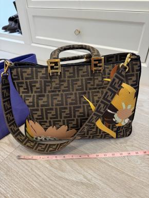 Fendi Exotic Flower Coated Canvas Shoulder Tote 2