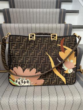 Fendi Exotic Flower Coated Canvas Shoulder Tote 3