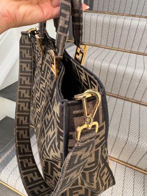 Fendi Exotic Flower Coated Canvas Shoulder Tote 5