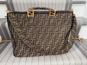 Fendi Exotic Flower Coated Canvas Shoulder Tote 4