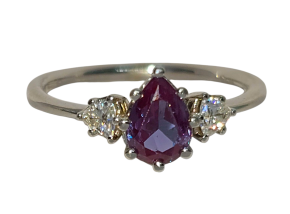 Bespoke Lab Created Alexandrite And Diamond Ring 7