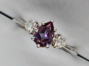 Bespoke Lab Created Alexandrite And Diamond Ring 3