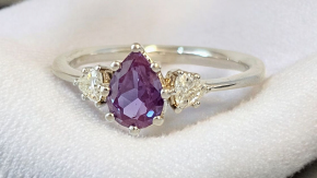 Bespoke Lab Created Alexandrite And Diamond Ring 9