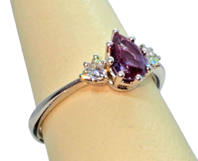 Bespoke Lab Created Alexandrite And Diamond Ring 10