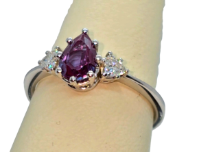 Bespoke Lab Created Alexandrite And Diamond Ring 12