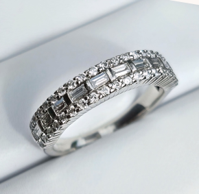 Bespoke Round And Bauguette Diamond Eternity Ring 6