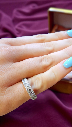 Bespoke Round And Bauguette Diamond Eternity Ring 7