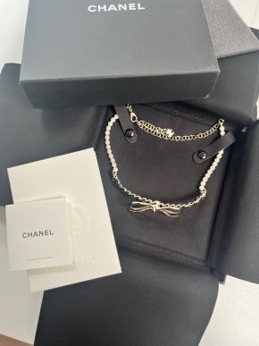 Chanel Faux Pearl/Ribbon  Choker 3