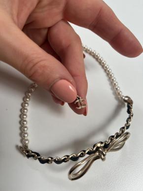 Chanel Faux Pearl/Ribbon  Choker 4