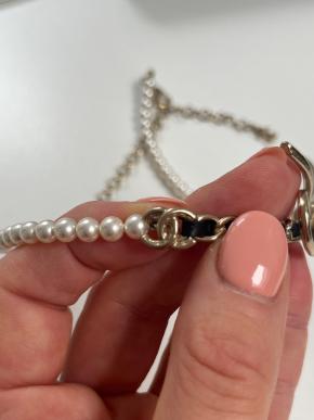 Chanel Faux Pearl/Ribbon  Choker 5