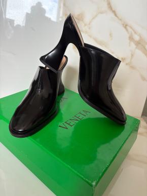 Bottega Veneta Black Patent Leather Cha Cha Mules 2