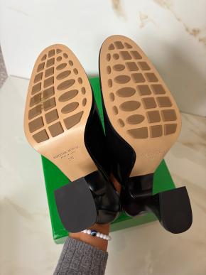Bottega Veneta Black Patent Leather Cha Cha Mules 5
