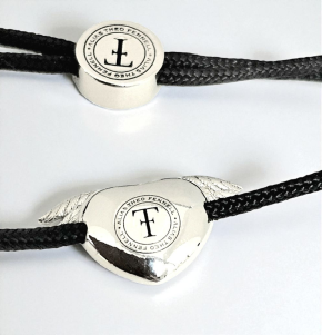 Theo Fennell Silver Winged Heart Black Cord Bracelet 4