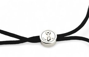 Theo Fennell Silver Winged Heart Black Cord Bracelet 2